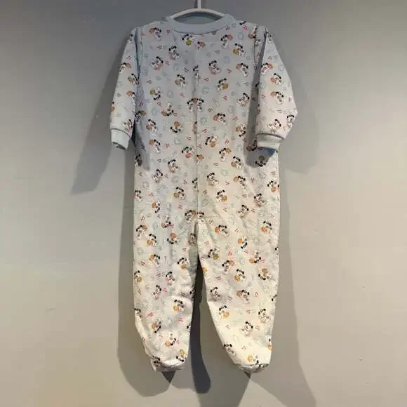 Miniwear Baby Sleeper Pajamas Footed One-Piece XL 9-12M Puppy Print Retro - Picture 3 of 3